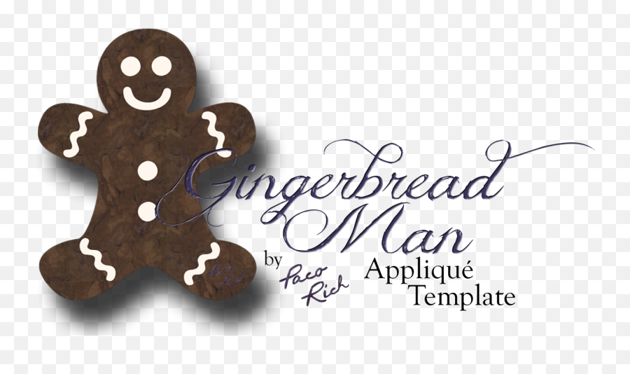 Gingerbread Man Applique Template Only - Types Of Apples Png,Gingerbread Man Png