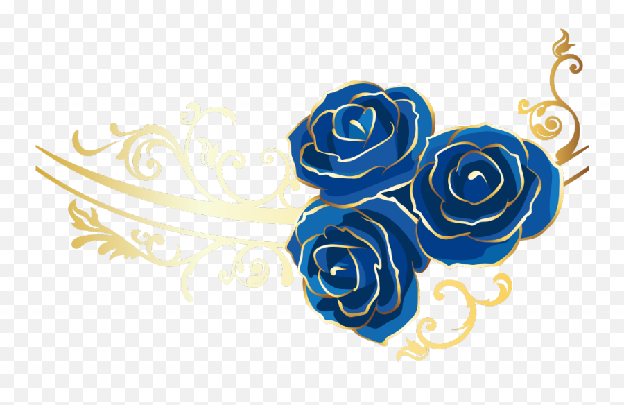 Hd - Navy Blue Flowers Png,Gold Flowers Png
