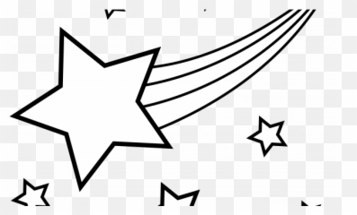Star Vector Shooting - Black And White Full Cute Clipart png