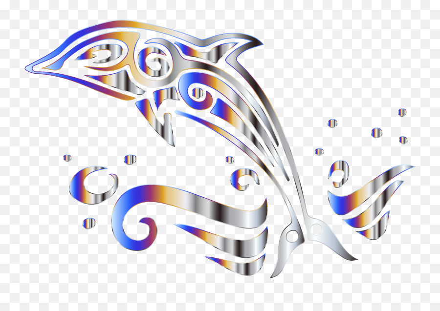 Dolphin Vector - This Free Icons Png Design Of Chromatic Tribal Dolphin Chromatic,Dolphin Transparent Background