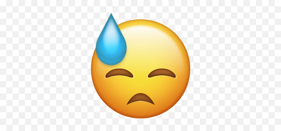 Sweat Emoji Png - Downcast Face With Sweat Emoji Png,Sweat Png