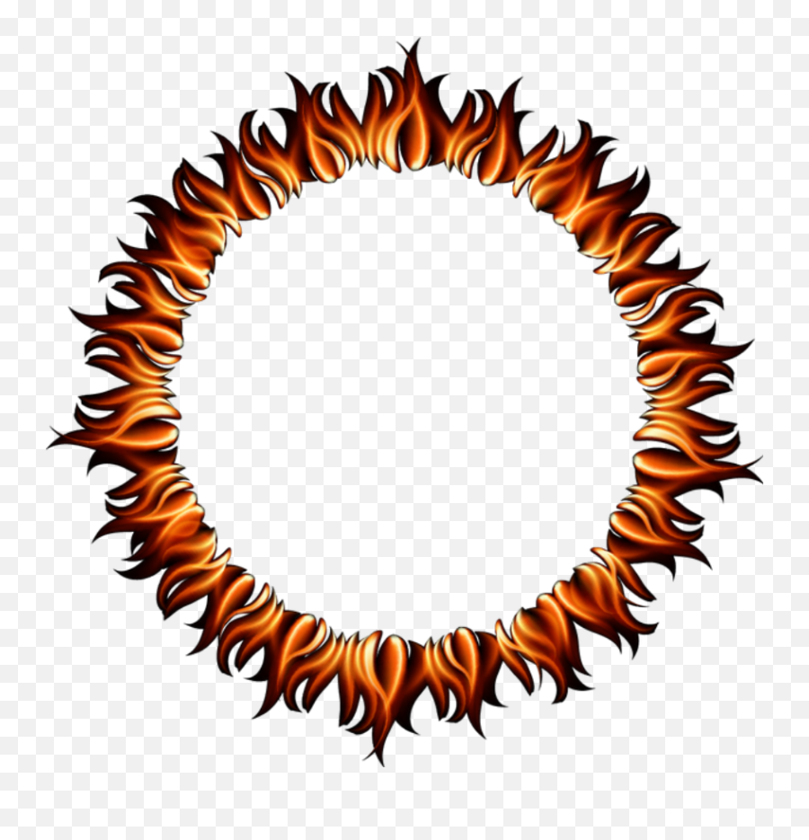 Fire Flames Ring Round Circle Circles - Clipart Of Circle Border Png,Flame Border Png