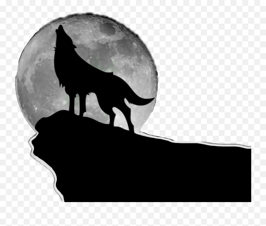 Freetoedit Wolf Moon Silhouette Howling - Wolf Howling With Moon Transparent Png,Moon Silhouette Png