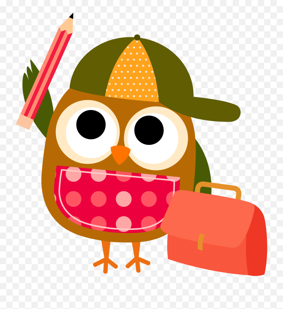 Animal - Cute Owl School Clipart Png,Writing Clipart Png