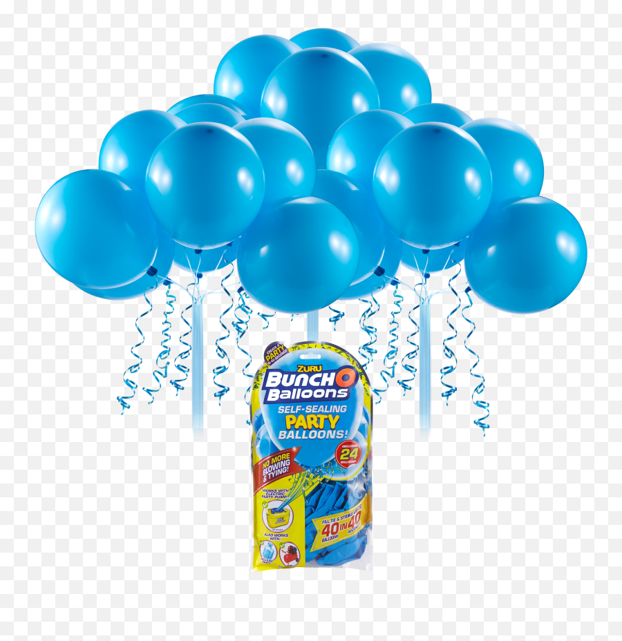 Bunch O Balloons Self - Sealing Latex Party Balloons Blue 11in 24ct Walmartcom Bunch O Balloons Teal Png,Balloon String Png