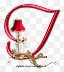 Alphabets By Monica Michielin Red Lamp Shade Alphabet And - Letra Manicure Png