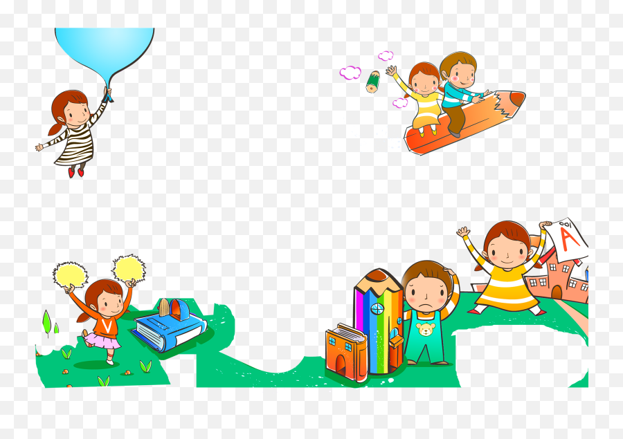 Decoration Book Cartoon Children - Background Drawing For Kids Png,Cartoon Kid Png