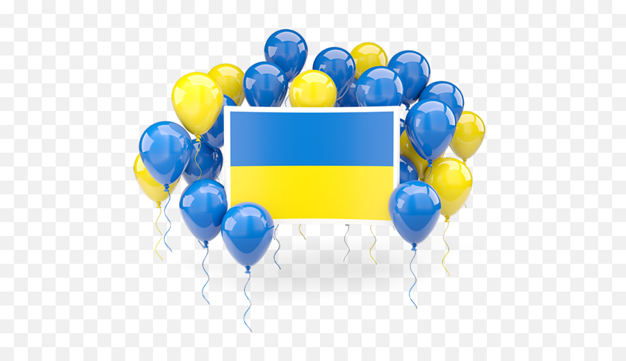 Square Flag With Balloons Illustration Of Ukraine - Blue And Yellow Balloons Png,Ballons Png