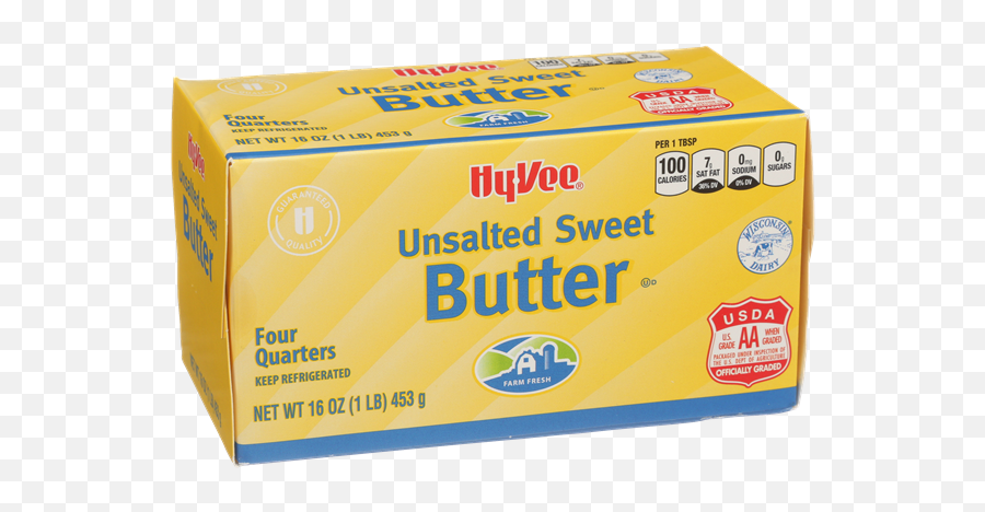 Hy - Vee Unsalted Sweet Butter Quarters Hyvee Aisles Online Hyvee Butter Png,Butter Transparent