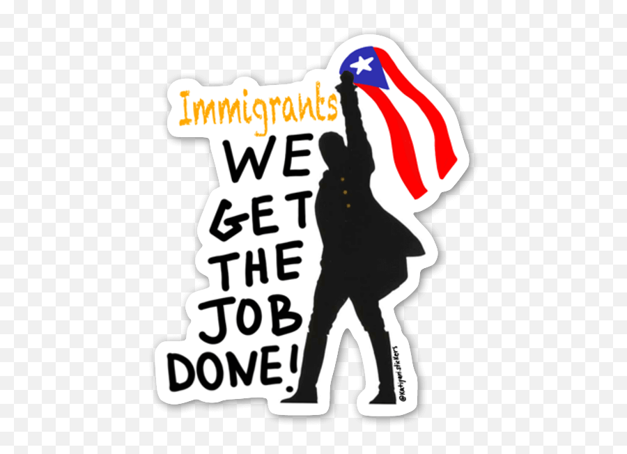 Gold Hamilton Sticker - Stickerapp Immigrants We Get The Job Done Stickers Png,Gold Sticker Png