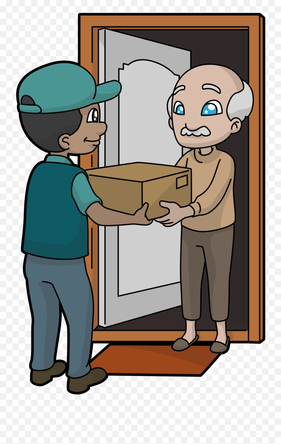 Filecartoon Grandpa Receiving A Packagesvg - Wikimedia Commons Cartoon Png,Grandpa Png