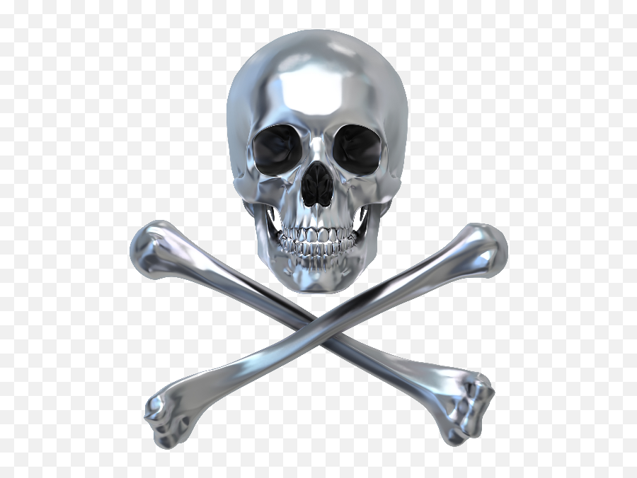 Transparent Metal Skull Png - Chrome Skulls,3d Skull Png