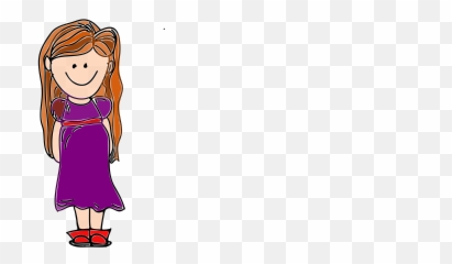 Hairstyle Art Png Clipart - Caricature Girl With Long