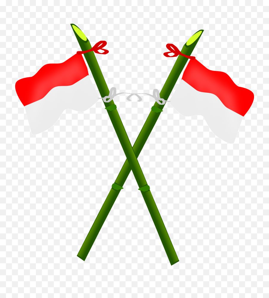 Flagpole Bamboo Flag - Indonesian Flag Clip Art Png,Indonesia Flag Png