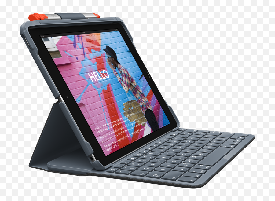 Logitech Slim Folio Keyboard Case For Ipad 5th 6th U0026 7th - Ipad 7th Gen Keyboard Case Png,Ipad Frame Png