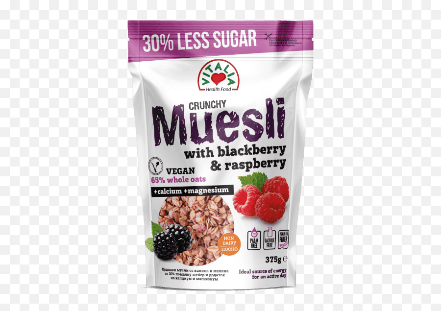 Crunchy Muesli With Blackberry U0026 Raspberry U2013 Vitalia Healthy - Muesli Vitalia Png,Blackberries Png