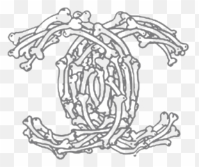Skeleton Chanel Logo T - Shirt Doodle png