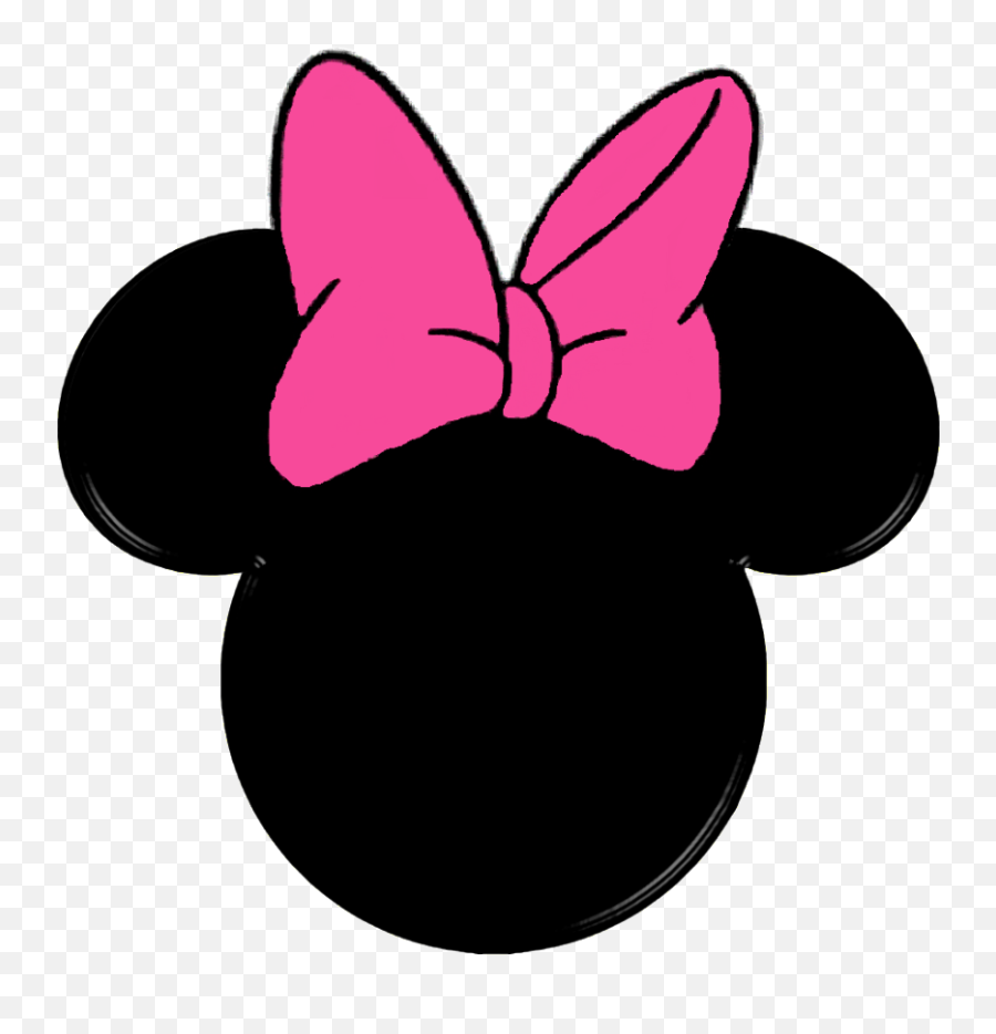 Pink Minnie Mouse Silhouette - Minnie Mouse Ears With Pink Bow Png,Minnie Mouse Png