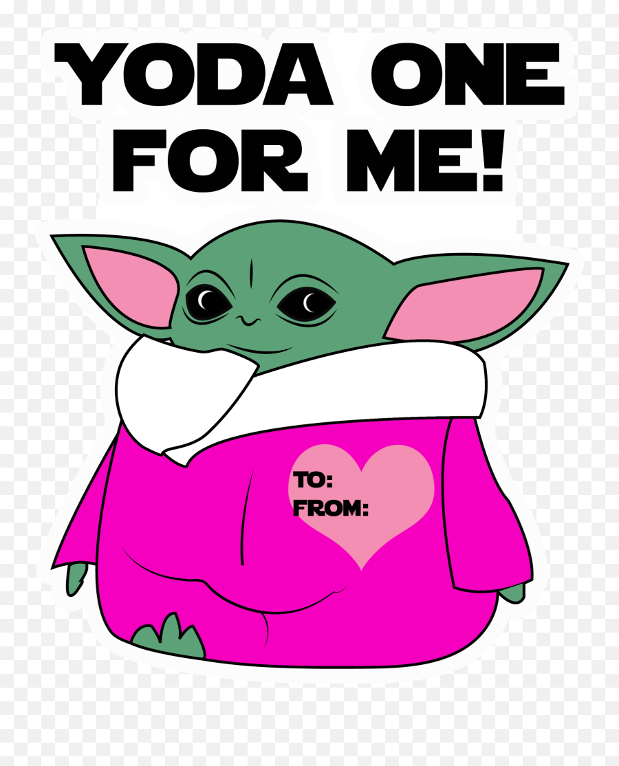 Baby Yoda One For Me Clipart - Valentines Day Baby Yoda Png,Me Png