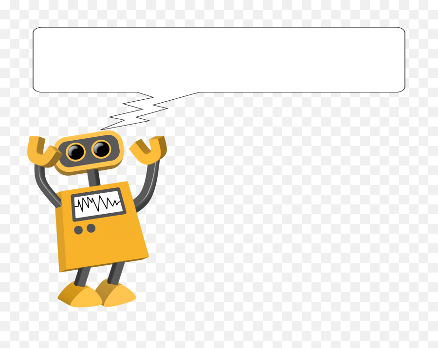Tim Robot With An Electronic Speech Bubble Above Its Head - Cartoon Robot Transparent Png,Chat Bubble Png