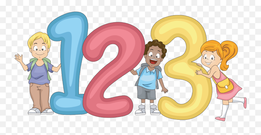 Download Hd Number Clipart For Kid Png - Numbers Design For Kids,Cartoon Kid Png