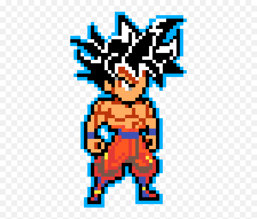 Ultra Instinct Goku Pixel Art - Easy Goku Pixel Art Png,Ultra Instinct Goku Png