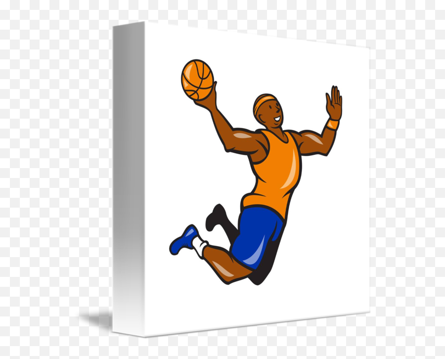 Graphic Black And White Ball Cartoon By - Basketball Player Dunking Clipart Png,Cartoon Basketball Png