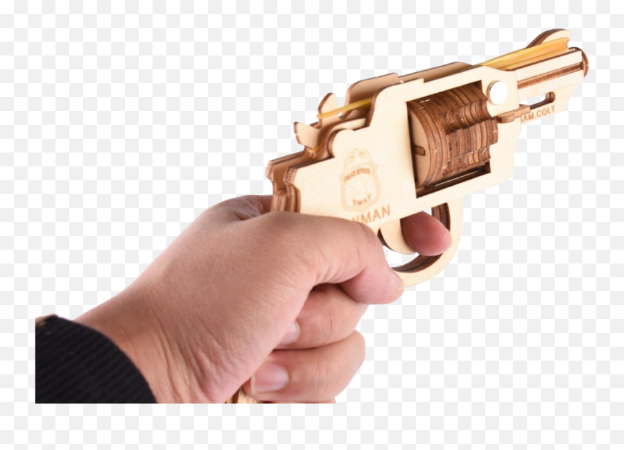 Colt Revolver Rubber Band Pistol Hand Gun Diy Wooden Kit Png With Transparent