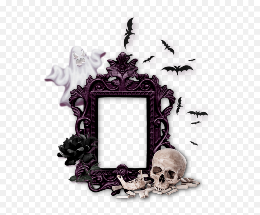 Skull Frame Png - Cadre Png Gothique Halloween Picture Transparent Background Halloween Frame Png,Halloween Frame Png
