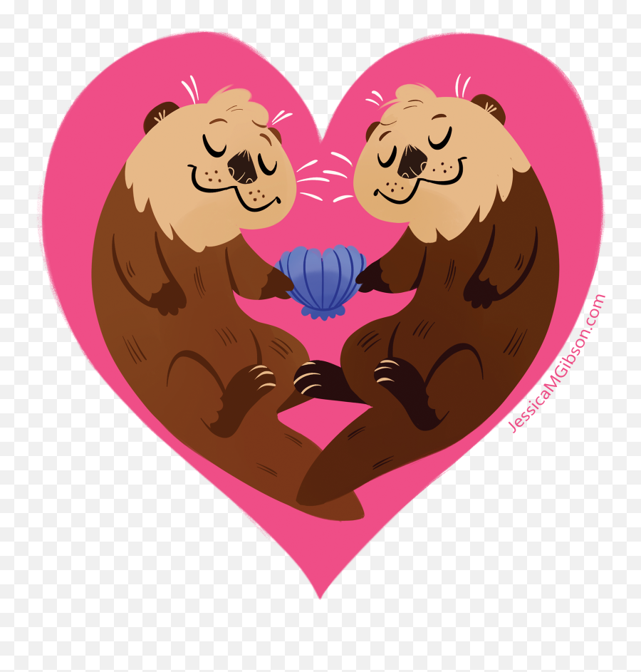 Otter Love Magnet Clipart - Otter Love Png,Otter Png