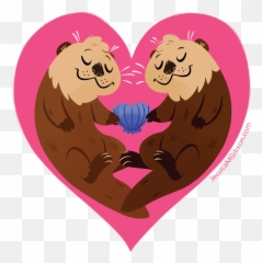Otter Love Magnet Clipart - Otter Love Png,Otter Png