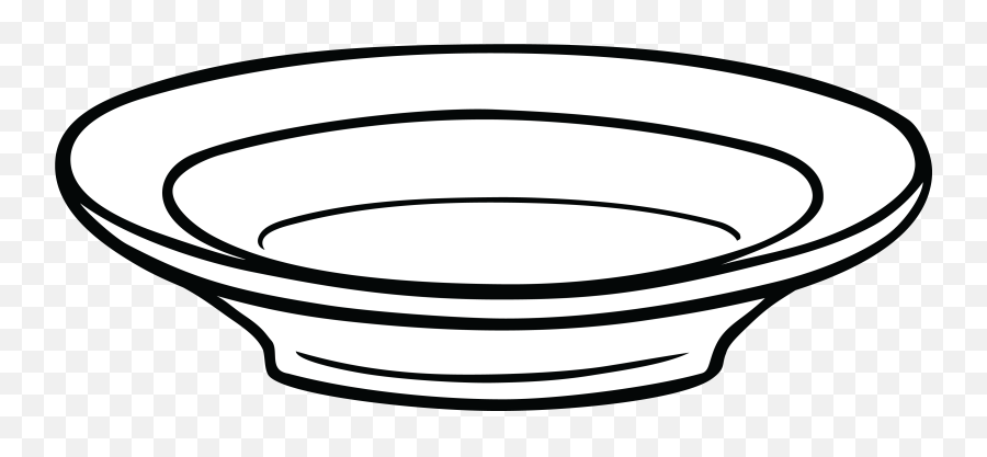 Free Clipart Of A Shallow Bowl - Dish Clipart Black And Bowl Plate Clipart Black And White Png,Dish Png