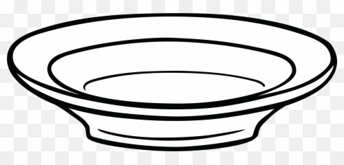 Free Clipart Of A Shallow Bowl - Dish Clipart Black And Bowl Plate Clipart Black And White Png,Dish Png