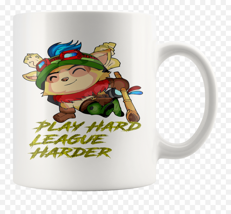 Teemo - Lol League Harder Coffee Mug Tea Cup U2013 Emerald Teacup Png,Teemo Transparent