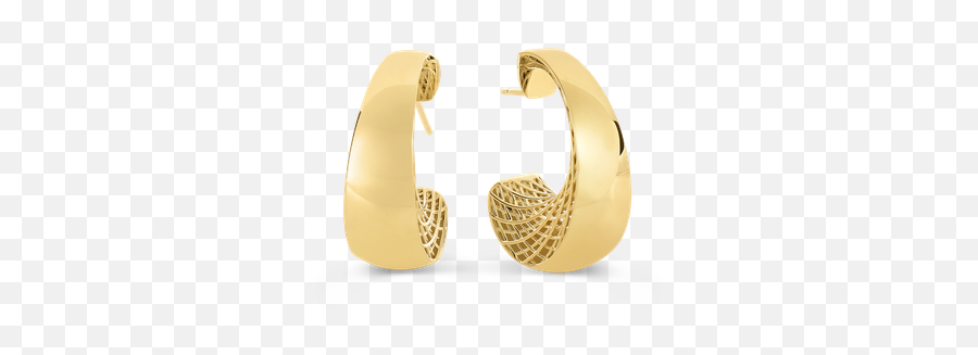 Roberto Coin 18kt Gold U0027ju0027 Hoop Earrings - Gold Casters Fine Solid Png,Hoop Earrings Png