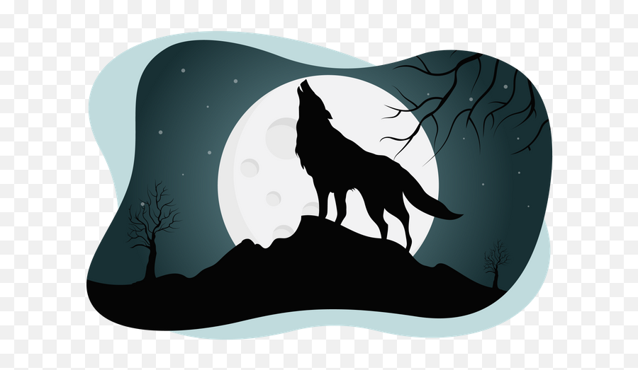 Black Wolf Howling Illustration - Wolf Png,Howling Wolf Icon