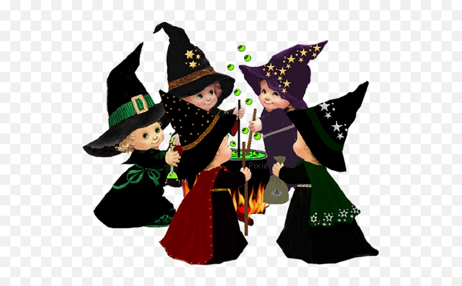 Witch With Black Cat Hat Witches - Cute Halloween Witches Png,Witch Hat Transparent Background