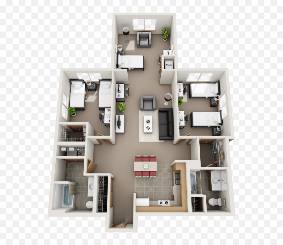 Minneapolis Mn University Village Floor Plans Apartments - Vertical Png,Fridge Icon 2d Home Design