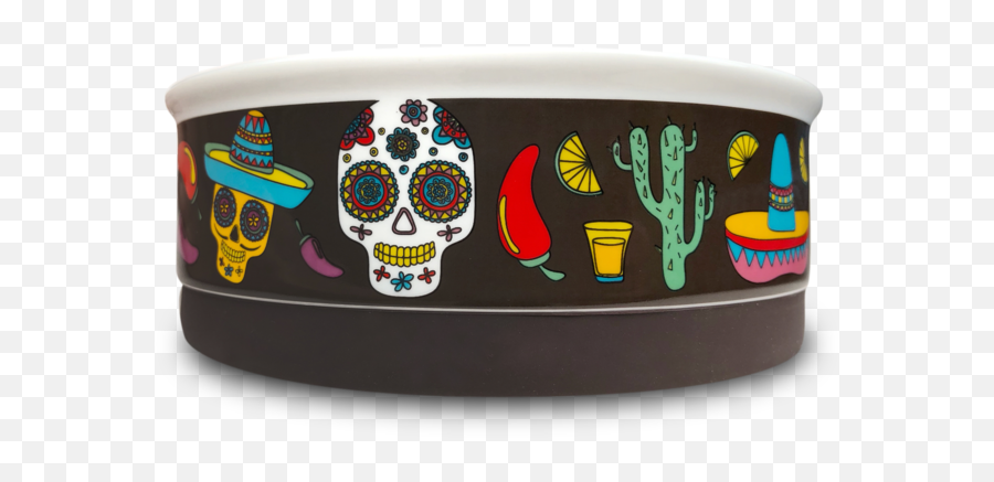 Mexican Skull Designer Dog Bowl Medium - Skull Png,Dog Bowl Png
