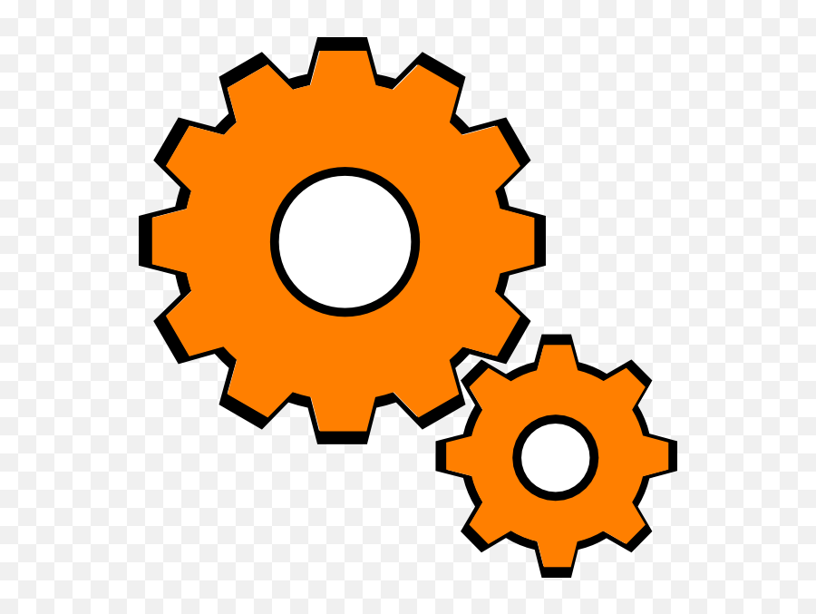 Orange Gear Clipart Png Image - Orange Gears Clipart,Gear Clipart Png