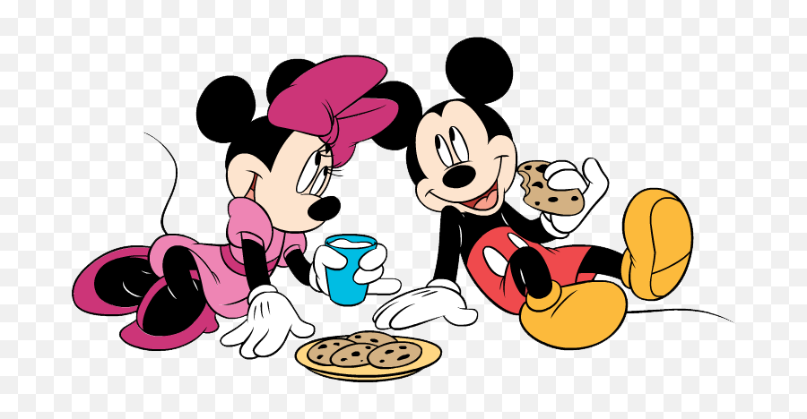 Clipart Thanksgiving Mickey - Mickey And Minnie Eating Cookies Png,Mickey And Minnie Png