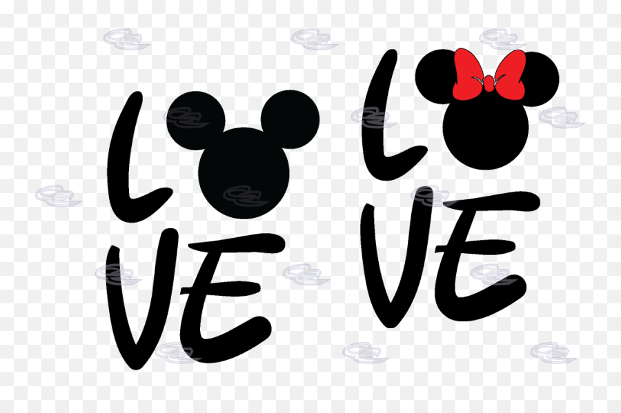 Download Hd Love With Mickey Mouse Head Minnie Cute - Love Minnie Y Mickey Png,Minnie Mouse Bow Png