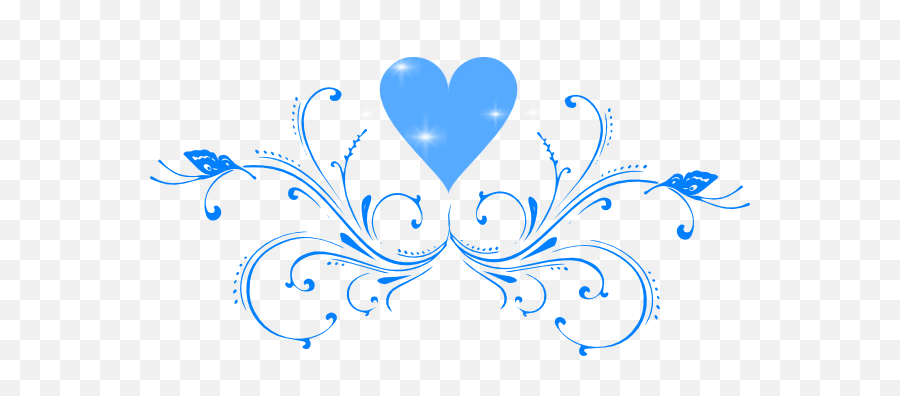 Scroll Svg Clip Arts 600 X 318 Px - Blue Wedding Border Design Png,Blue Butterfly Transparent Background