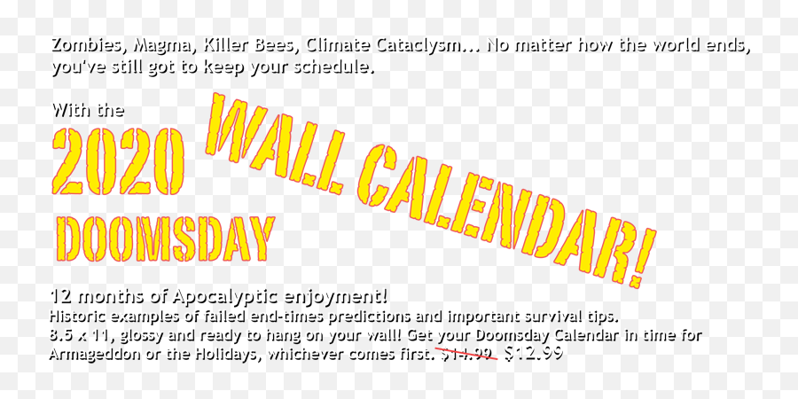 2020 Doomsday Calendar Black Friday Special - Billy Talent Png,Doomsday Png