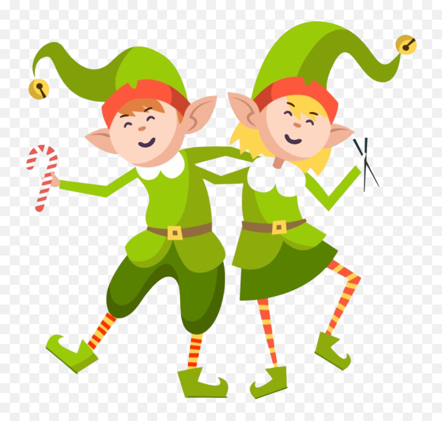 Christmas Elf Transparent Png - Two Elves,Elf Png