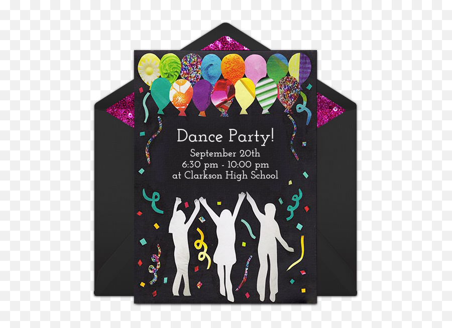 Dance Party Invite - Dance Party Invitation Png,Dance Party Png
