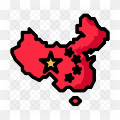China Map Icon Of Colored Outline Style - png
