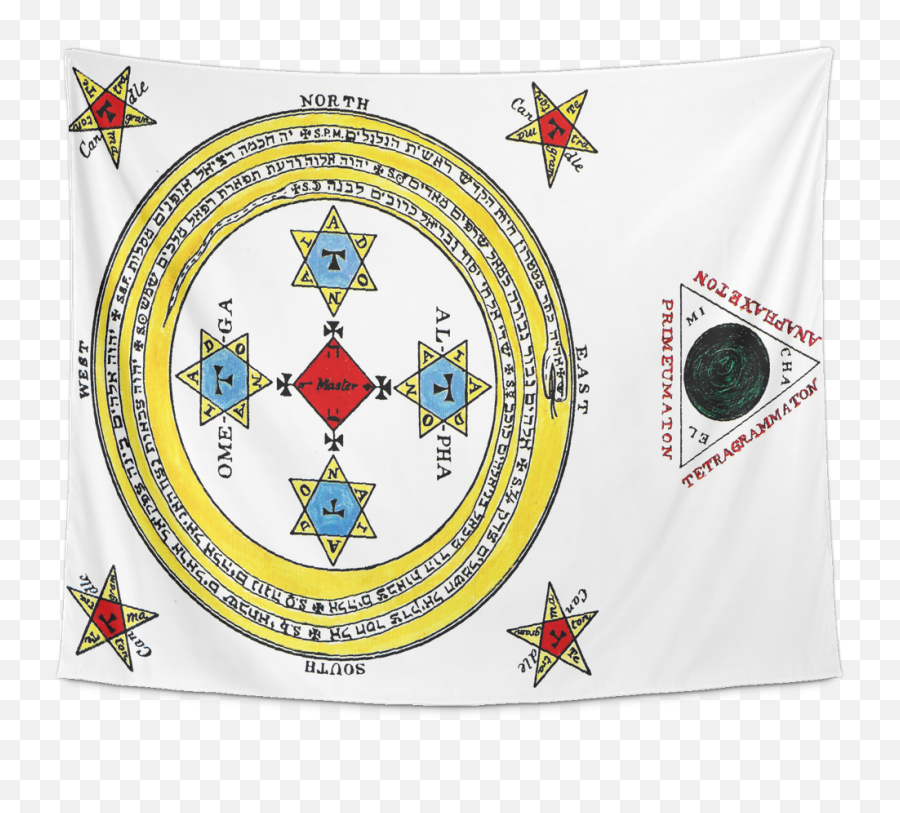 The Magical Circle Of King Solomon Goetia Tapestry - Magical Circle Of King Solomon Png,Magic Circle Png
