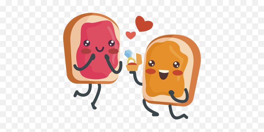 Peanut Butter Jelly Sandwich Engaged - Transparent Png U0026 Svg Peanut Butter And Jelly Sandwich Kawaii,Peanut Png