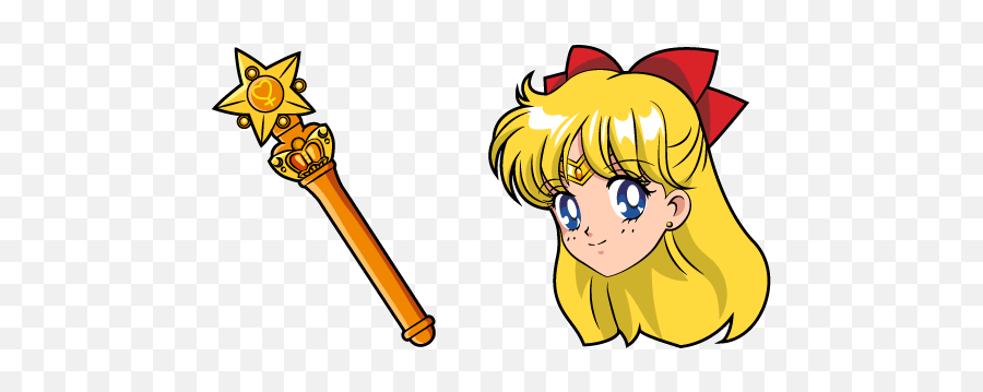 Sailor Moon Venus Stick Cursor - Sailor Moon Cursors Png,Sailor Venus Png